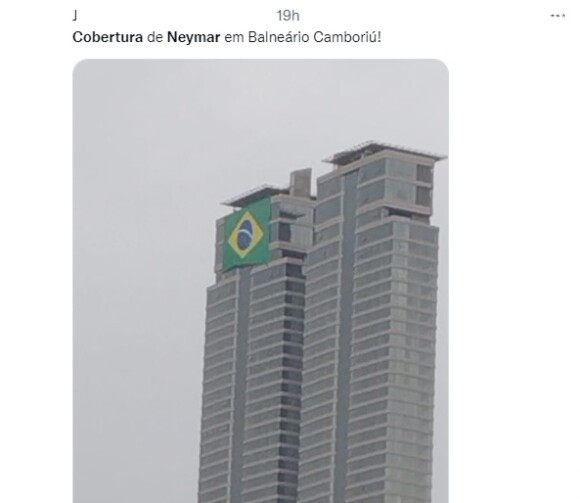 Bandeira na cobertura de Neymar deu o que falar nas redes sociais