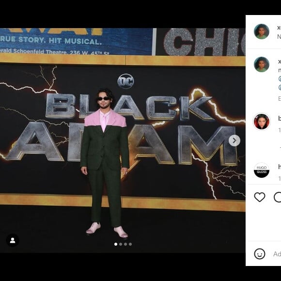 Xolo Maridueña fez uma publicação para falar de seu look na première de 'Black Adam'