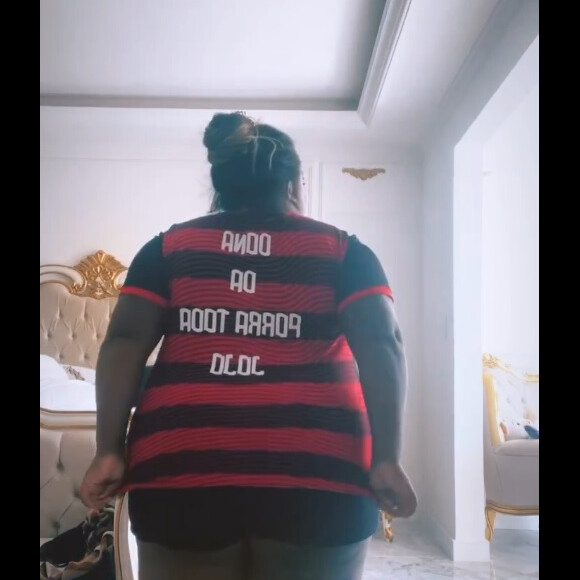 Jojo Todynho mostrou-se mais preocupada com a final da Libertadores entre Flamengo e Athletico-PR