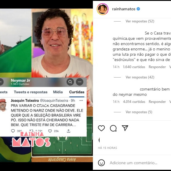 Curtida de Neymar foi criticada na web