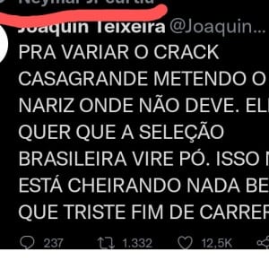 Neymar curtiu um post debochando de Casagrande