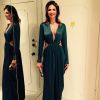 Luciana Gimenez apostou em um vestido longo com cortes na cintura da grife Vivaz para passar o Réveillon em Miami