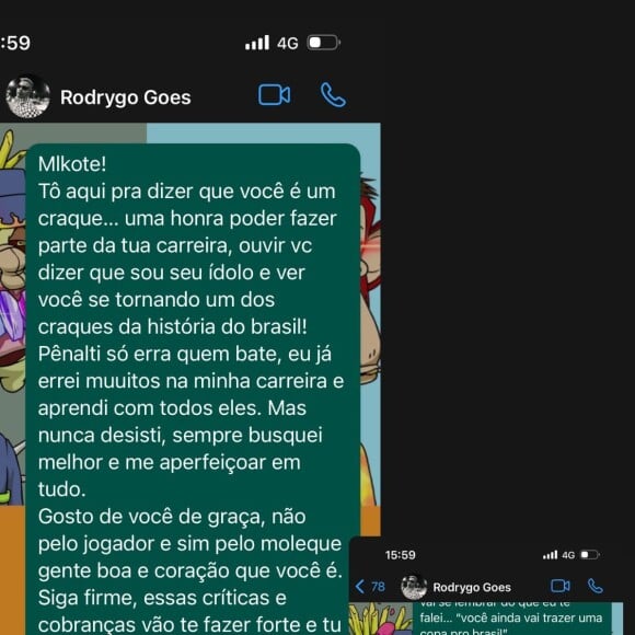 Neymar também conversou com Rodrygo Goés: 'Gosto de você de graça'