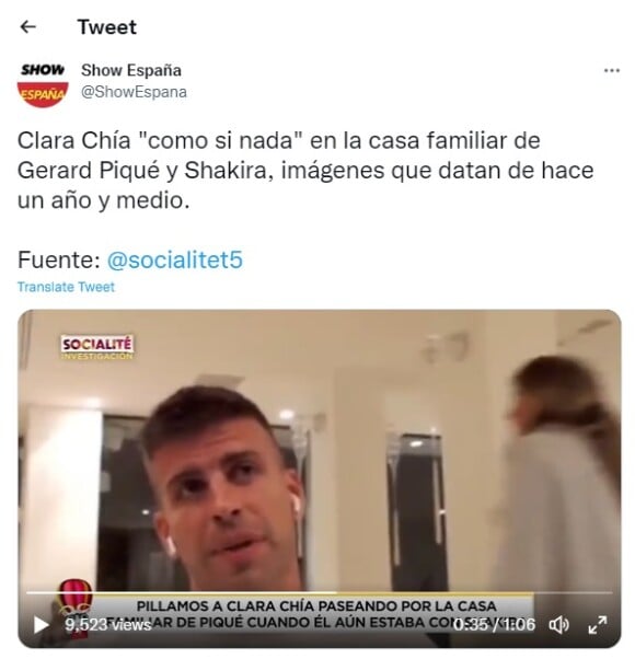 Clara Chia aparece andando calmamente na casa de Shakira e Piqué durante a transmissão