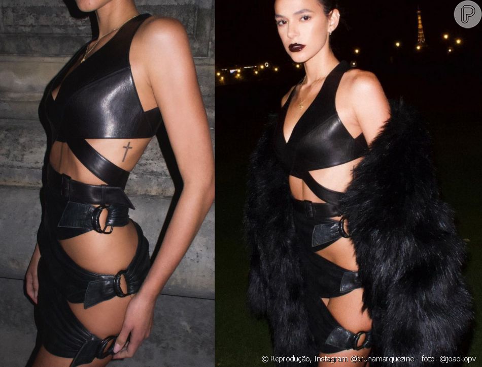 Look preto de Bruna Marquezine evidenciou truque da atriz de abrir mão de lingerie