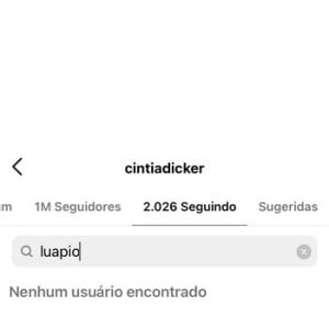 Cintia Dicker deixou de seguir Luana Piovani no Instagram