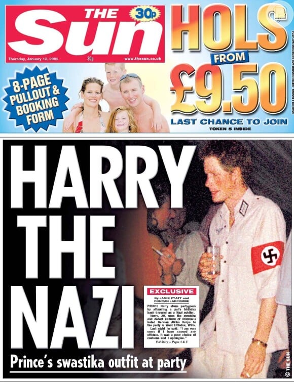 Em 2005, Príncipe Harry compareceu a uma festa à fantasia trajado como um soldado nazista