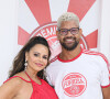 Viviane Araújo levou o marido, Guilherme Militão, para o ensaio de sua escola de samba de coração