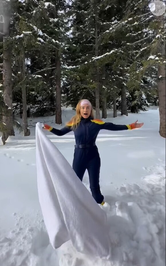 No vídeo de transição, Angélica sai da praia direto para a neve