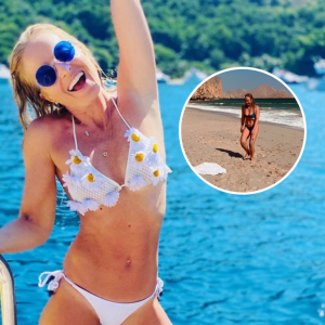 Angélica surpreendeu ao surgir correndo de biquíni na praia