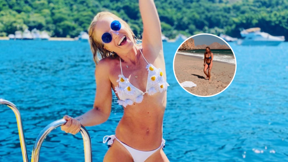 Angélica corre na praia só de biquíni e web exalta corpo aos 49 anos: 'Toda durinha'. Vídeo