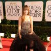 Olivia Wilde apostou em vestido Marchesa com aplicação de pedraria no Globo de Ouro 2011