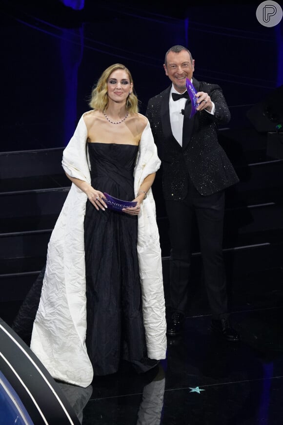 Vestido 'manifesto' de Chiara Ferragni foi outra peça da Dior usada pela influenciadora em San Remo