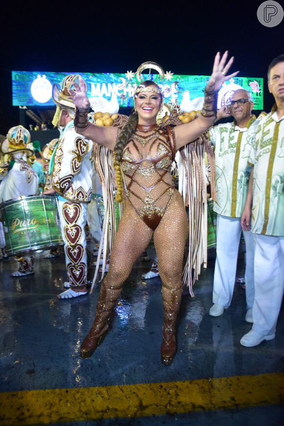 Viviane Araújo é rainha de bateria da Mancha Verde no carnaval 2023 e escola busca seu terceiro título no Grupo Especial de São Paulo