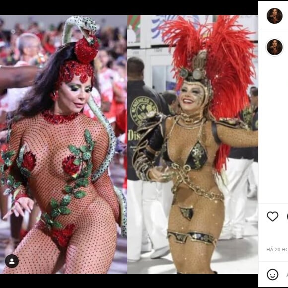 Viviane Araujo fez uma comparação de seu corpo nas redes sociais