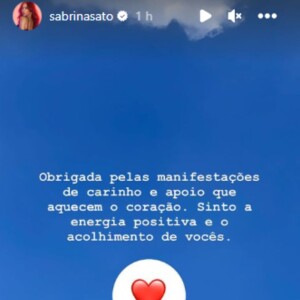 Sabrina Sato agradece apoio após anunciar separação de Duda Nagle
