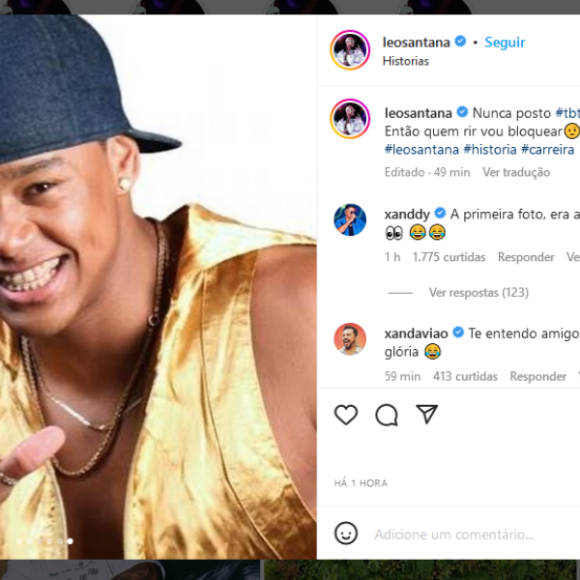 Leo Santana exibiu fotos antigas de diversas fases da carreira