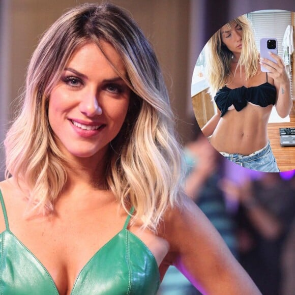 Giovanna Ewbank usou top improvisado e exibiu a barriga chapada em selfie no espelho