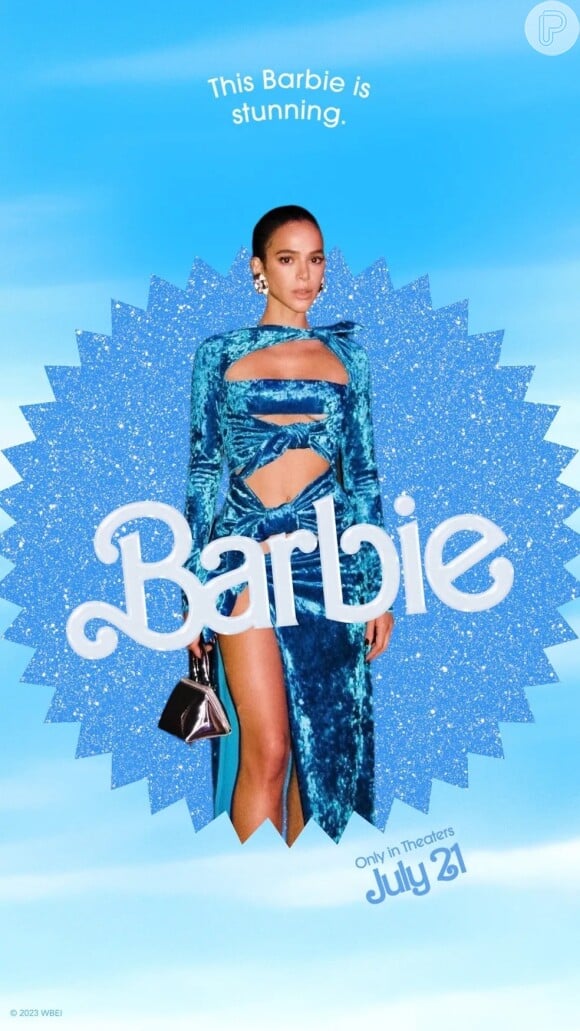 Fãs fizeram montagem com foto de Bruna Marquezine em pôster de 'Barbie'