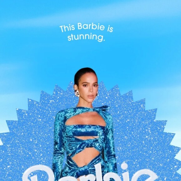Fãs fizeram montagem com foto de Bruna Marquezine em pôster de 'Barbie'