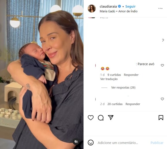 Claudia Raia sofreu etarismo em vídeo com o filho