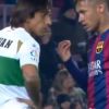 Quando foi anunciada sua substituição, Neymar estava discutindo com Damián Suárez