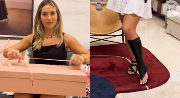 Virgínia recebeu a bota-sandália de presente da sogra, Poliana Rocha