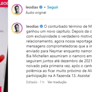 MC Gui mostra troca de mensagens entre Bia Michelle e Neymar