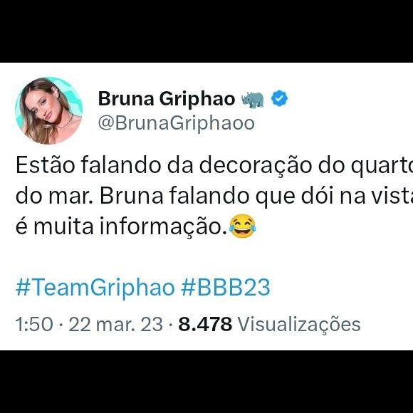 BBB 23: internautas resgatam fala antiga de Bruna Griphao onde a atriz reclamou do excesso de claridade do Fundo do Mar