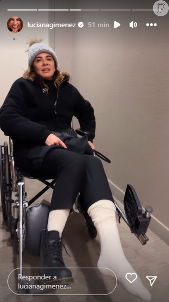Luciana Gimenez quebrou a perna no acidente