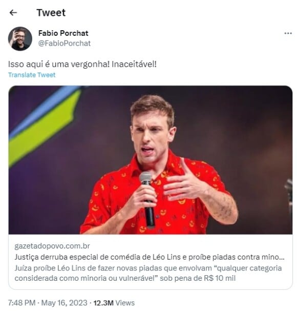 Fábio Porchat viralizou após criticar retirada de show de Léo Lins de plataformas digitais
