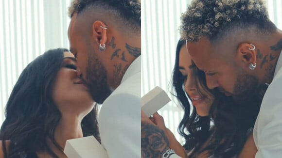 Bruna Biancardi ganha declaração de amor e joia especial de Neymar em Chá Revelação. Veja!