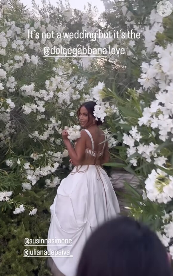 Anitta vai vestida de noiva para evento da Dolce & Gabbana na Itália e cumpre com tradição de casamento