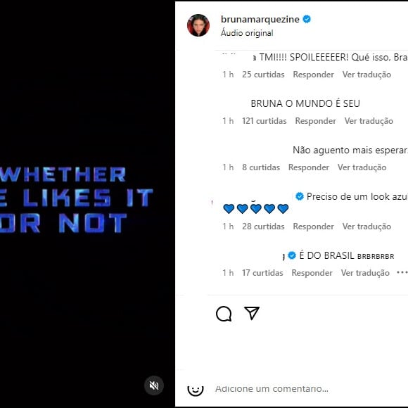 Bruna Marquezine animou os seguidores com o novo trailer de Besouro Azul