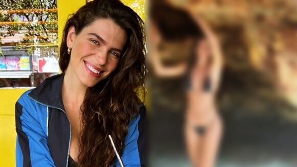 De biquíni fio-dental, Mariana Goldfarb exibe virilha lisinha e faz topless em ilha paradisíaca. Fotos!