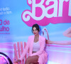 Rosa suave e romântico foi aposta de Mari Gonzalez na pré-estreia do filme 'Barbie'