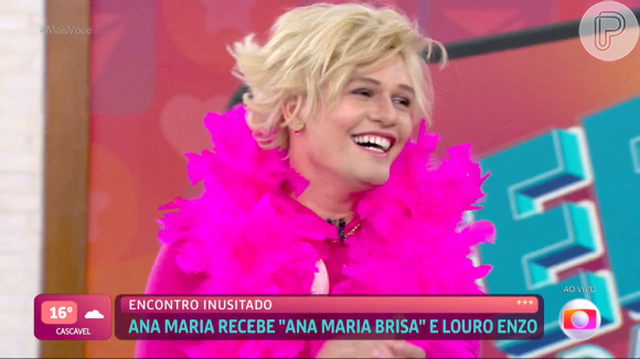 O comediante Maicon Sales como 'Ana Maria Braga'.