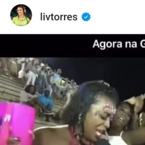 Lívia Torres também era uma figura certa na cobertura do Carnaval da Globo.