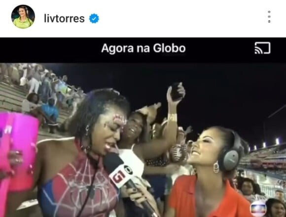 Lívia Torres também era uma figura certa na cobertura do Carnaval da Globo.