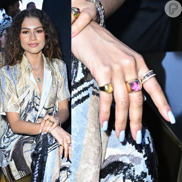 Zendaya usou as blueberry milk nails em aparição recente