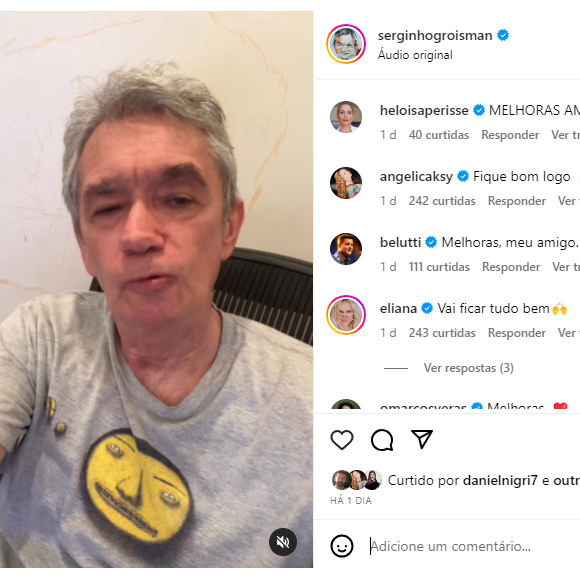 Serginho Groisman recebe 'chuva' de amor no Instagram após revelar que está doente