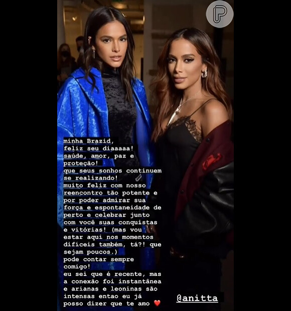 Anitta e Bruna Marquezine deixaram de se falar quando a cantora ficou com Neymar