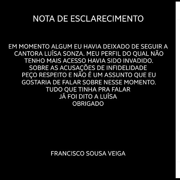 Chico Moedas teria feito um novo perfil no Instagram para falar sobre término com Luísa Sonza