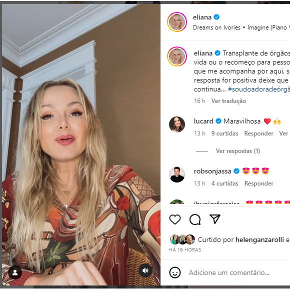 Eliana publica anúncio no Instagram para revelar ao seu seguidores: 'Entrei numa corrente do bem'