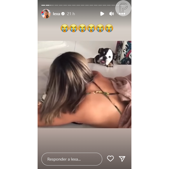 Lexa abalada com a morte de um dos seus cachorros publicou momentos com ele no Instagram para ver se alivia a dor
