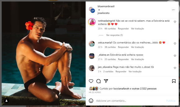 Assim que Eslovênia ficou solteira, internautas foram avisar José Loreto no Instagram