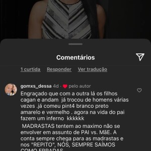 Graciele Lacerda curtiu um comentário criticando Zilu