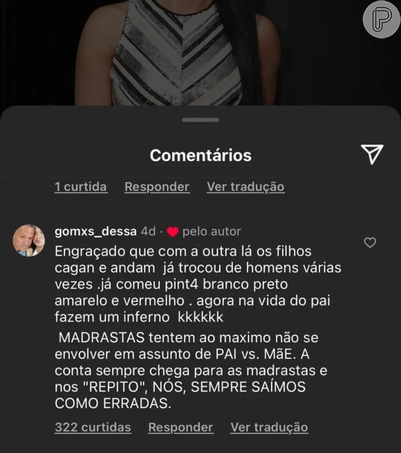 Graciele Lacerda curtiu um comentário criticando Zilu