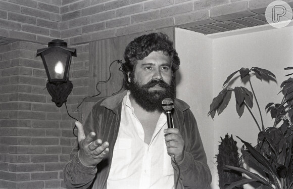 Ex-diretor do SBT Roberto Manzoni, Magrão, em foto de setembro de 1984 na festa de lançamento da novela 'Meus Filhos, Minha Vida'