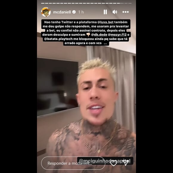 MC Daniel negou que tenha perfil na rede social X